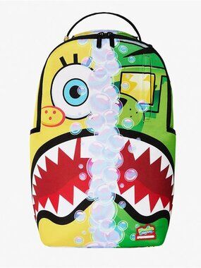 Sprayground x SpongeBob Moneybear Backpack🔥New Black Bookbag Large School Bag